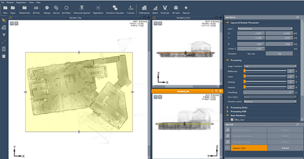 GeoSLAM Screen Shot with plans and elevations